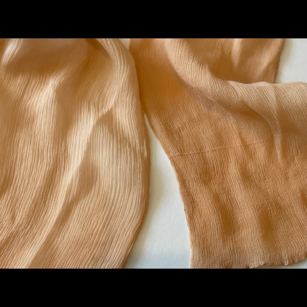 Saks Fifth Avenue Ombre Peach to Cream Silk Scarf
